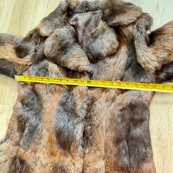 LUXURIOUS GORGEOUS Women’s Brown Rabbit Fur Coat Jacket Size M / L VINTAGE - Picture 8 of 9